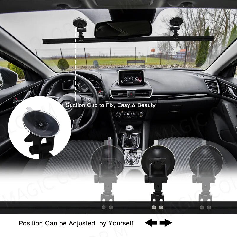 Car Strobe Lamp Bar with 96 LED 3030 Beads for Front Windshield, Traffic Signal, Emergency Flashing, and Auto Roof Top Warning Light with 12V-24