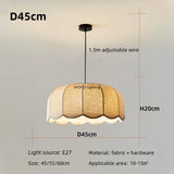 Japanese Fabric Pendant Light Nordic Wavy Lampshade Bedroom Restaurant Ceiling Chandelier Home Decor Hanging Lighting Fixtures