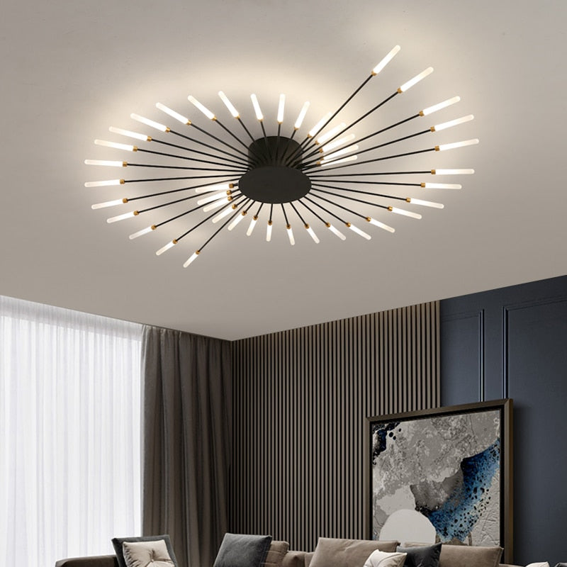 2023 Modern Led Ceiling Chandelier Lamp for Living Dining Room Nordic Creative Bedroom Hall Hanging Ceiling Light Fireworks Lamp