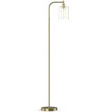 Modern Standing Tall Industrial Arched/Arc Floor Lamp with Glass Shade and 2 Bulbs Included