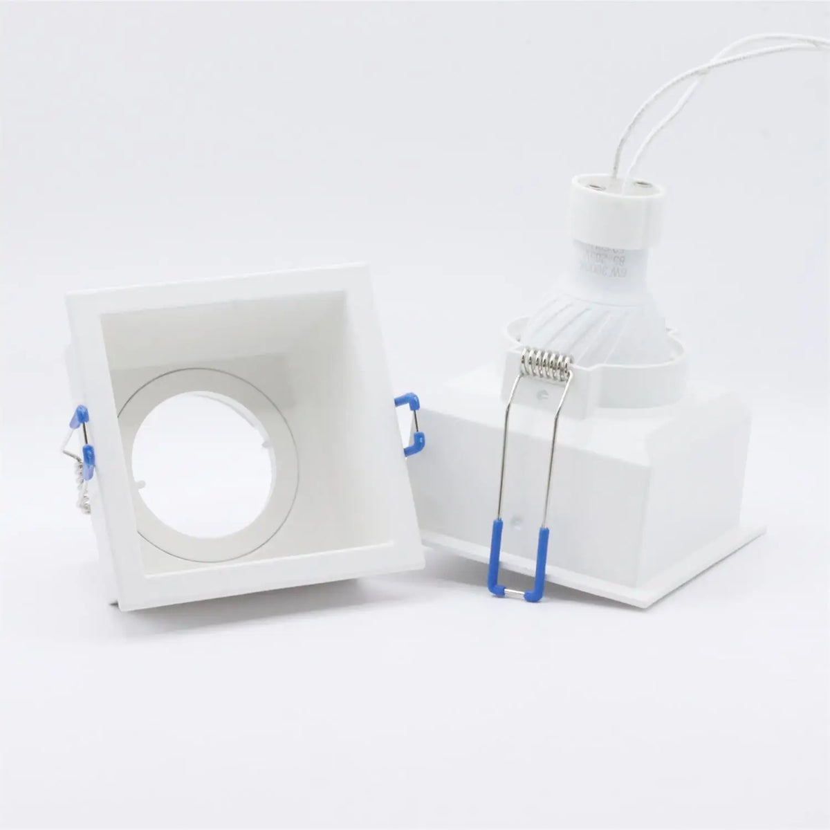 High Quality LED Eyeball Casing Downlight Ceiling Light Fixture Zinc Alloy Ceiling Spotlight Frame White Square Head