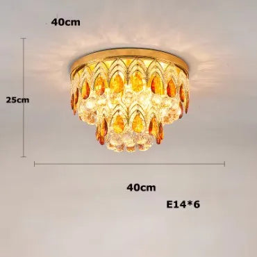 Postmodern K9 Crystal Peacock Chandelier - Luxury Golden LED Ceiling Light