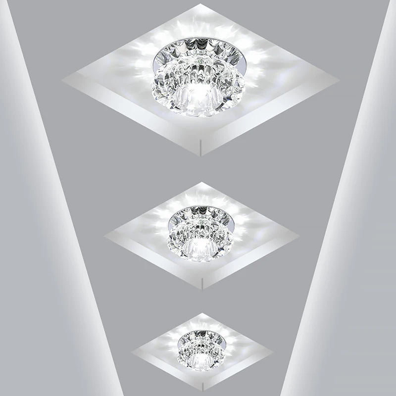 Modern Crystal Led Ceiling Lights For 5w Hallway Corridor Stairway Villa Recessed Downlight Kitchen Coffee Bar Indoor Lights