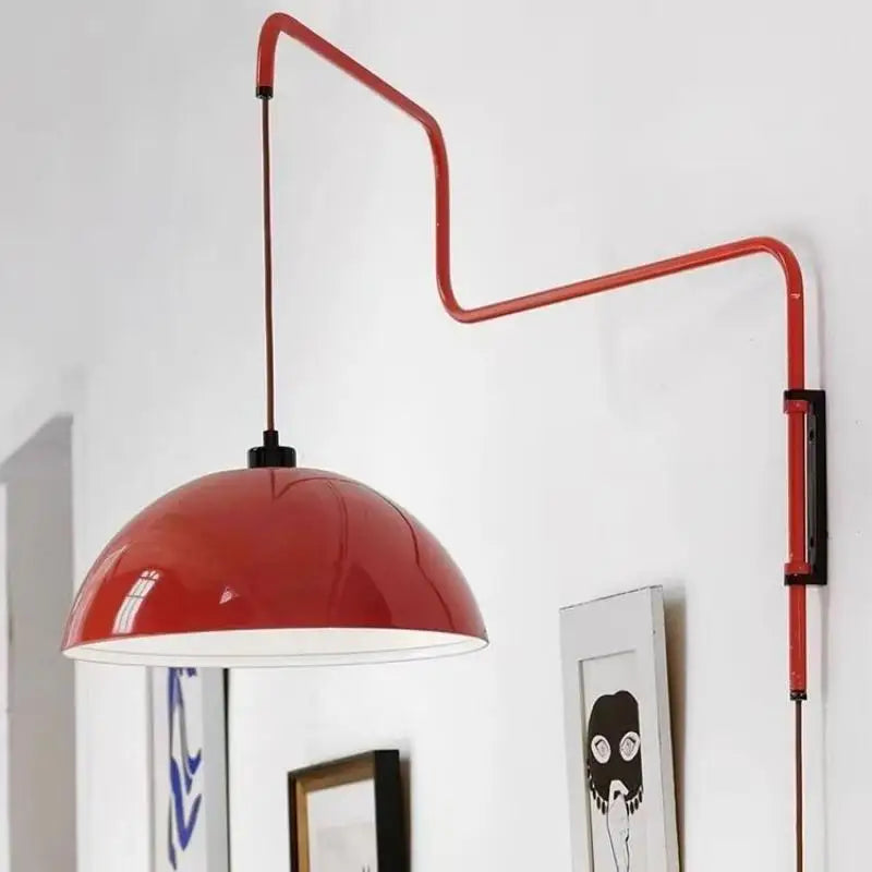 Rotatable Wall Lamp Nordic Art Long Arm Wall Lamp With Plug For Dining Room Bedroom Parlor Restaurant Decor Designer Wall Light