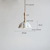 Butterfly Ceramic LED Pendant Lamp Beside Wooden Handle Copper Socket Home Decors Bedroom Dining Living Room Light Hang lamp
