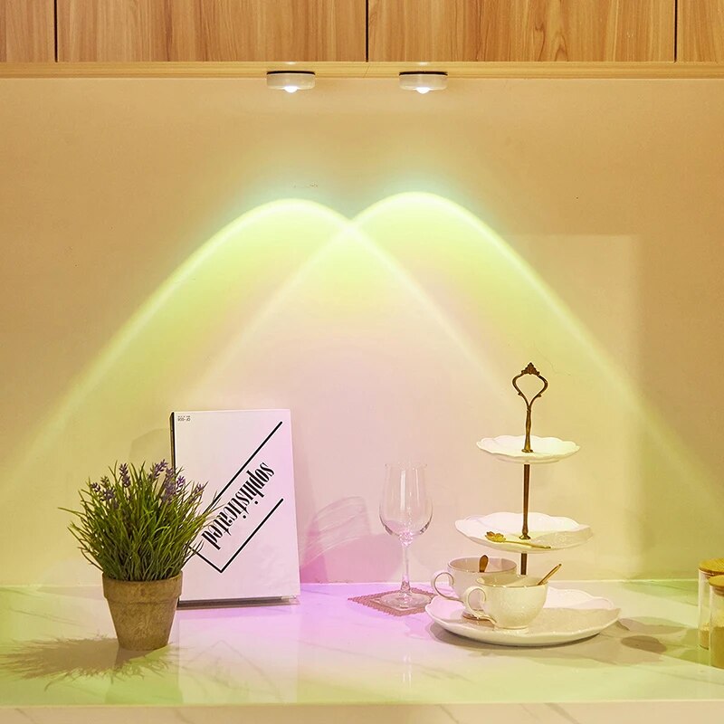 Rainbow Sunset Projector Lamp Decor Bedroom LED Spotlights for Corridor Painting Lighting Cat Eye Closet Cupboard Cabinet Lights