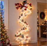 2027 Christmas Magic Trail Wall Light-LED Glowing Xmas Scene Wall Decoration,Santa Sleigh Reindeer Hanging Decor for New Year Pa