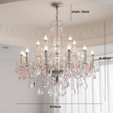 French Green Crystal Candle Chandelier Luxury Romantic Glass E14 Pendant Lights Living Room Art Decor Led Lamparas Bedroom Lamp
