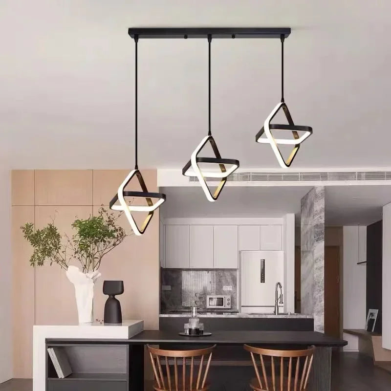 Modern Led Pendant Lights Black Chandelier For Dining Room Bedroom Bedside Pendant Lamp Home Dining Table Room Decor Hanging Lamp