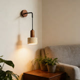 Yellow Travertine Wabi Sabi Black Stone Retro Wall Lamp E27 Bedside Home Decor Light for Bedroom Living Room Corridor
