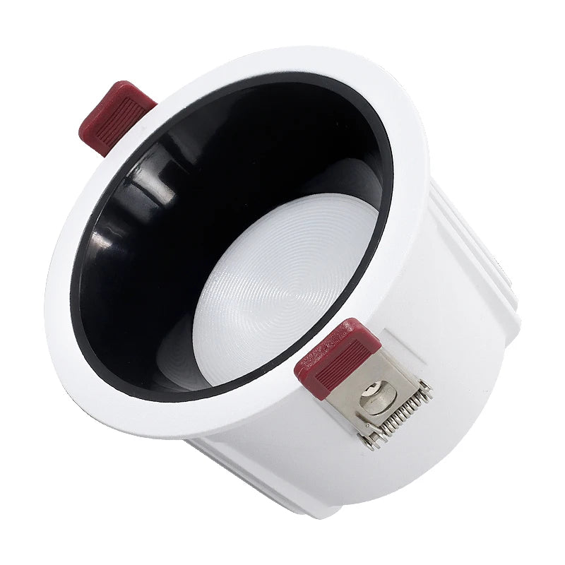 Anti-Glare Recessed LED Spotlight - 7W 12W Matte Black & White Downlight