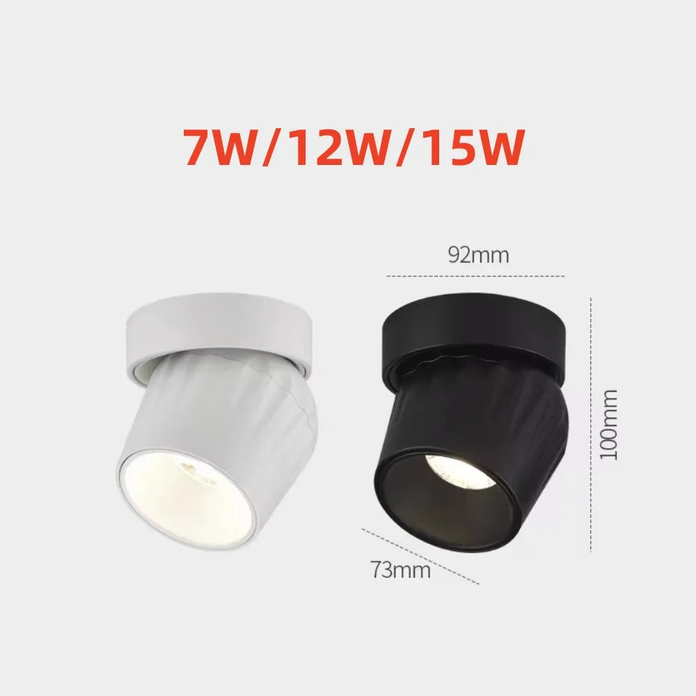 LED Downlight Ceiling Spot Light Indoor Lighting 7W 12W 15W Dimmable Surface Mounted Ceiling Lamps Kitchen Living Room Bathroom