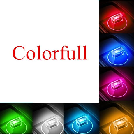 1/3/5pcs Car USB LED Night Lights 7 Colors Atmosphere Lamp Decorative Bulb Portable Auto Interior Home Laptop Light Plug Play