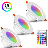 Dimmable LED Downlight 10W Round Spotlights RGB Down Lamp AC 220V 110V Color Changing Spot Light with IR Remote Controller