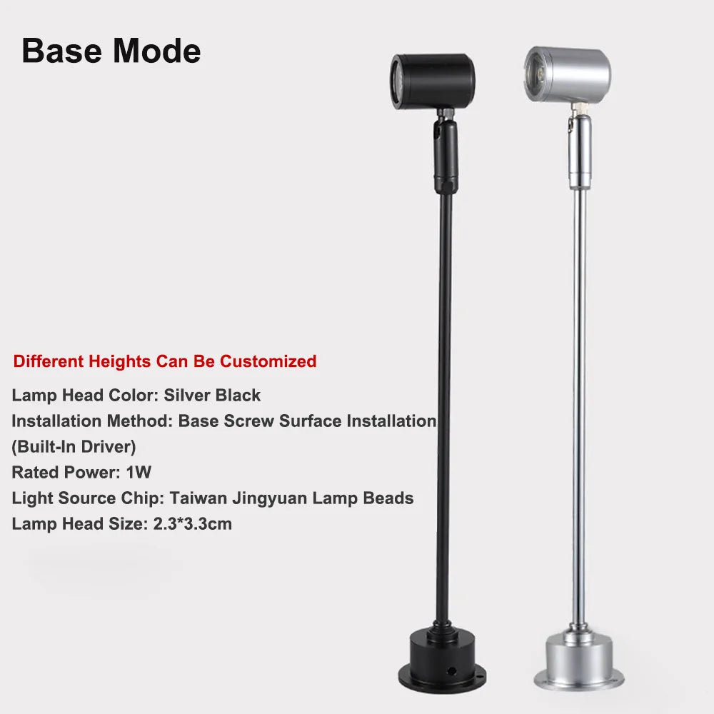 Straight Pole Mini Desk Lamp Showcase Spotlight Led Display Light Bar Switch Light Spot Mounted Counter Spotlight Counter