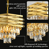 Modern Crystal Chandelier Gold Round for Dining Room for Living Room Entryway Foyer Bedroom Kitchen Pendant Light Fixtures