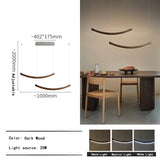 2026 Wood Arch Modern Long Pendant Light - Minimalist LED Dining Table Chandelier