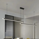 Modern Nordic Pendant Light Minimalist Long Black Hanging Lamp Home Decoration LED Chandeliers for Living Dining Room Office Bar