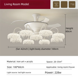 Fan Light 2026 New Living Room Light Luxury High end Italian Minimalist Restaurant Ceiling Fan Light Whole House Lighting Fixtures