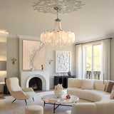 French Flower Glass Pendant Light Creamy Pearl Romantic Master Bedroom Lighting High-end Restaurant Lights