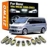 10Pcs For Mercedes Benz Vito W638 1996 1997 1998 1999 2000 2001 2002 2003 LED Bulb Interior Dome Map Plate Trunk Light Kit