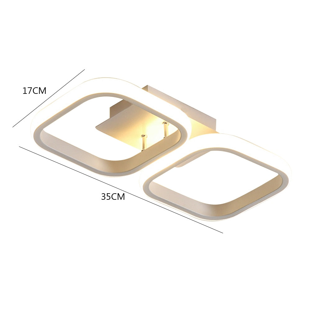 Small Modern LED Ceiling Light 2 Rings Creative Design Ceiling Lamp Indoor Lighting Fixtures Hallway Balcony Aisle Office Lustre