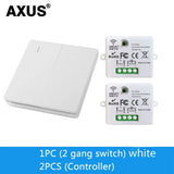 86 Type Wireless RF 433MHz Wall Panel Remote Control (1/2/3 Gang) - Smart Switch Transmitter for LED Light, Lamp & Ceiling Fan