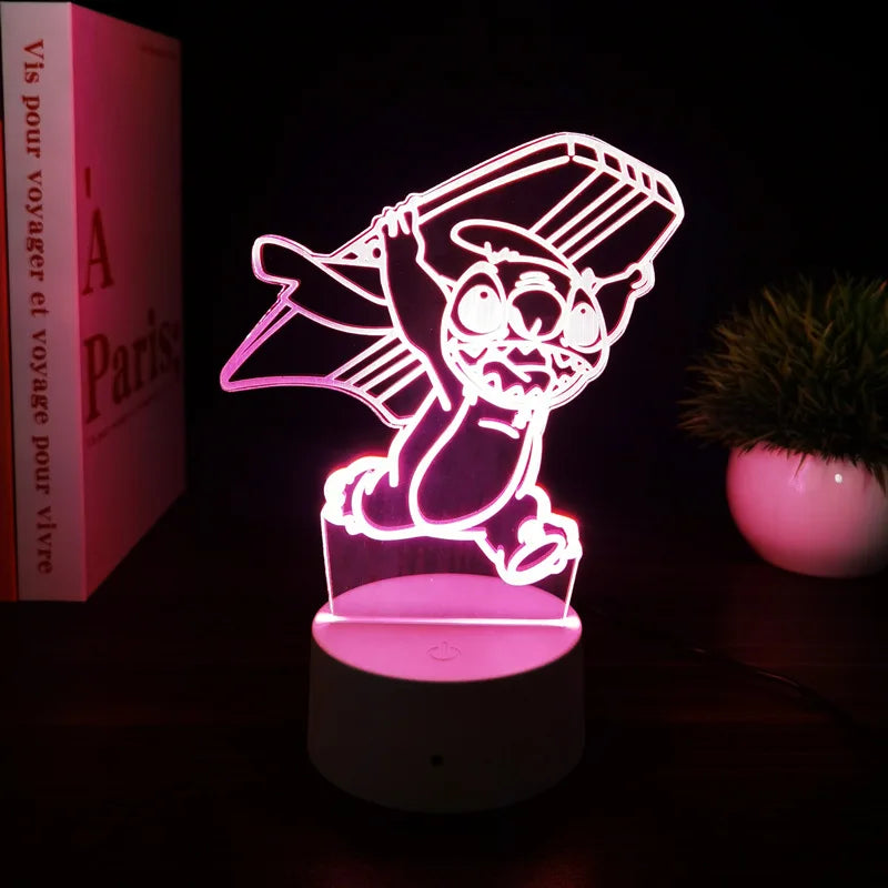 3D Illusion Stitch Night Light with Remote Control and Smart Touch Room Decor Lamp Birthday Valentine&#39;s Day Christmas Gifts