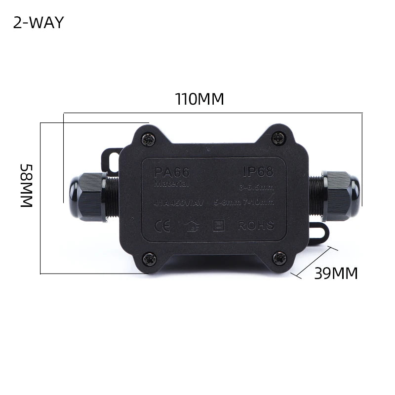 IP68 Waterproof Submersible Junction Box - Weatherproof Outdoor Cable Connector & Electrical Box for Underwater & Garden Use