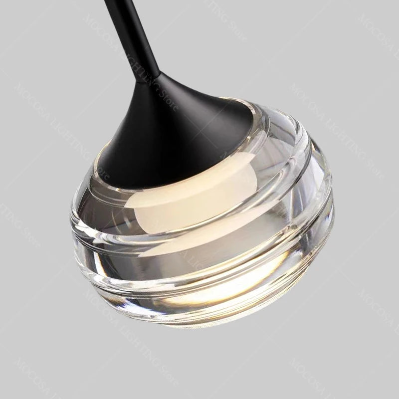 Water Drop LED Pendant Bedroom Bedside Lamps Modern Stairwell Light Living Room Ceiling Hanging Lamp Indoor Staircase Chandelier