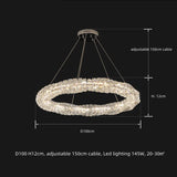 Modern Luxury K9 Crystal Led Dimmable Pendant Lights Living Dining  Room Ring Hanging Lamp Lustre Led Suspend Lamp Decor Fixture