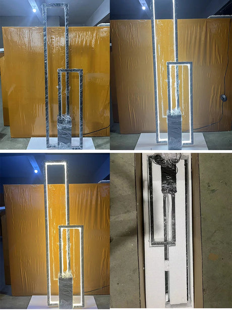 Modern Black Rectangle Led Floor Lamp Living Room Decors Led Standing Lights Loft Hotel Bedroom Bedside Dimmable Floor Lighting