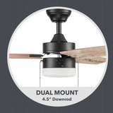 Oil-Rubbed Bronze 3 Blade Ceiling Fans Room Decor Home Fan  Ceiling Fan with Led Light