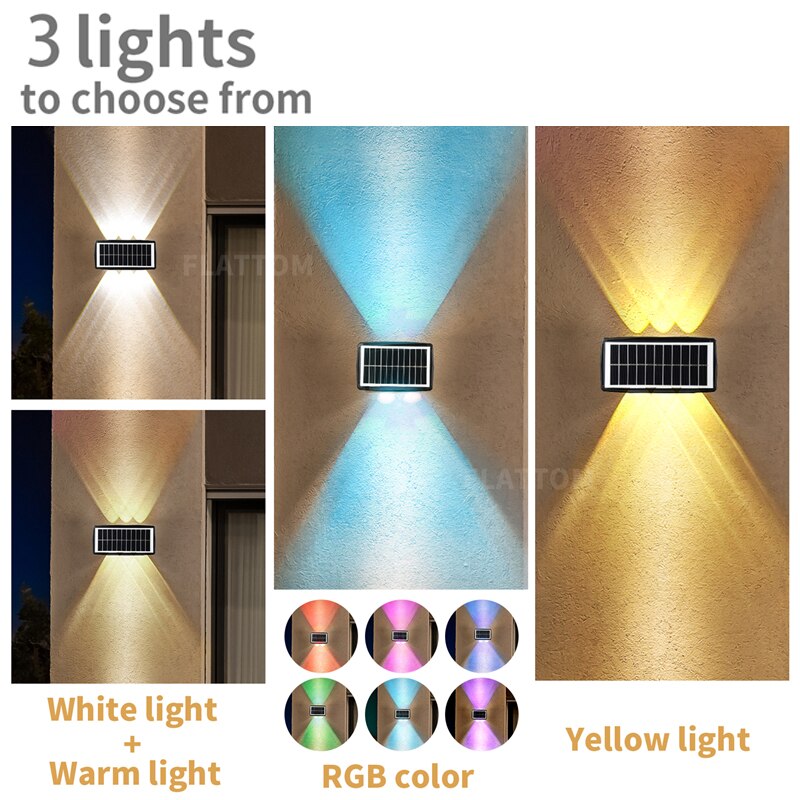 2023 NEW Strong Brightness Solar LED Outdoor Wall Lamps Waterproof Garden Decors Lamp Balcony Courtyard Outdoor Solar Wall Light