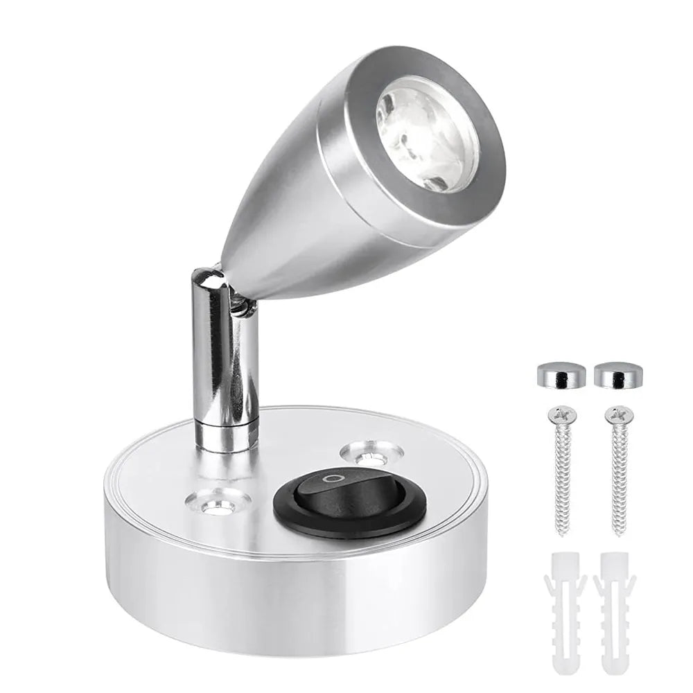 USB RV Lights Interior Reading Lamp LED Bedside Lamp 3W RV Wall Sconce Light Fixtures Rotatable Spot Lights Boat Camper Van Lamp