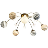 Artpad Nordic Led Iron Glass Ceiling Lamp Pendant Light Hanging Chandeliers Lighting Planet Lampshade  Kitchen Living Room Lamps