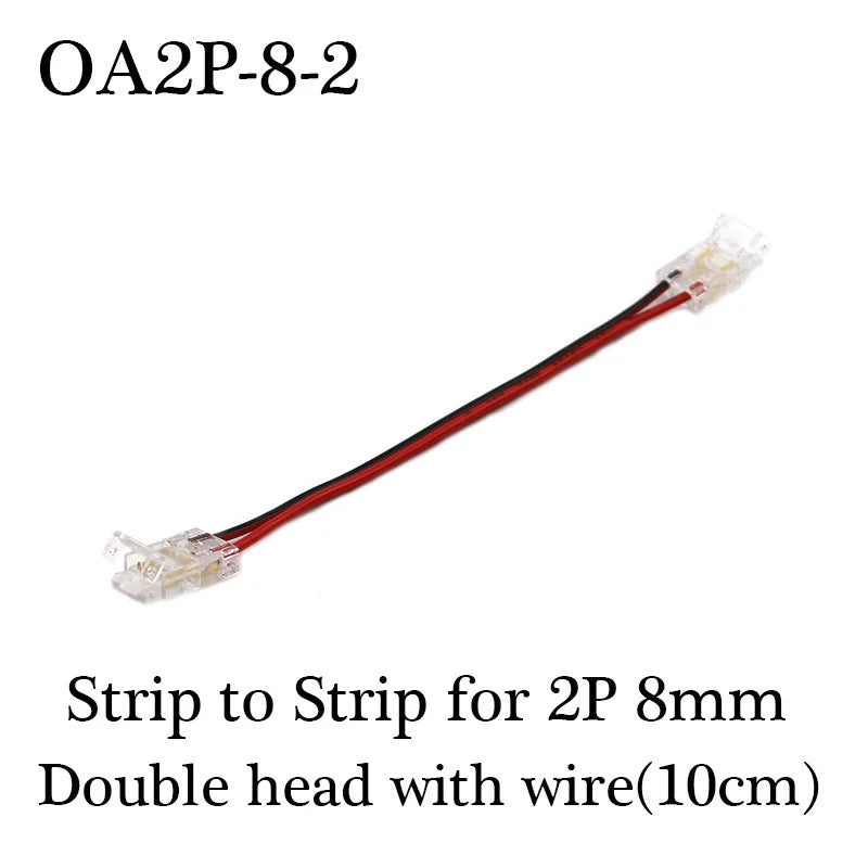 COB LED Wire Connector 5 8 10mm Connection Solderless Mini Buckle FCOB RGB CCT LED Strip Lights 2 3 4 Pin Connector With Wire