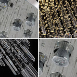 Modern Long Crystal Chandelier Flush Mount Ceiling Light for Duplex Villa Staircase Hotel Lobby Decoration