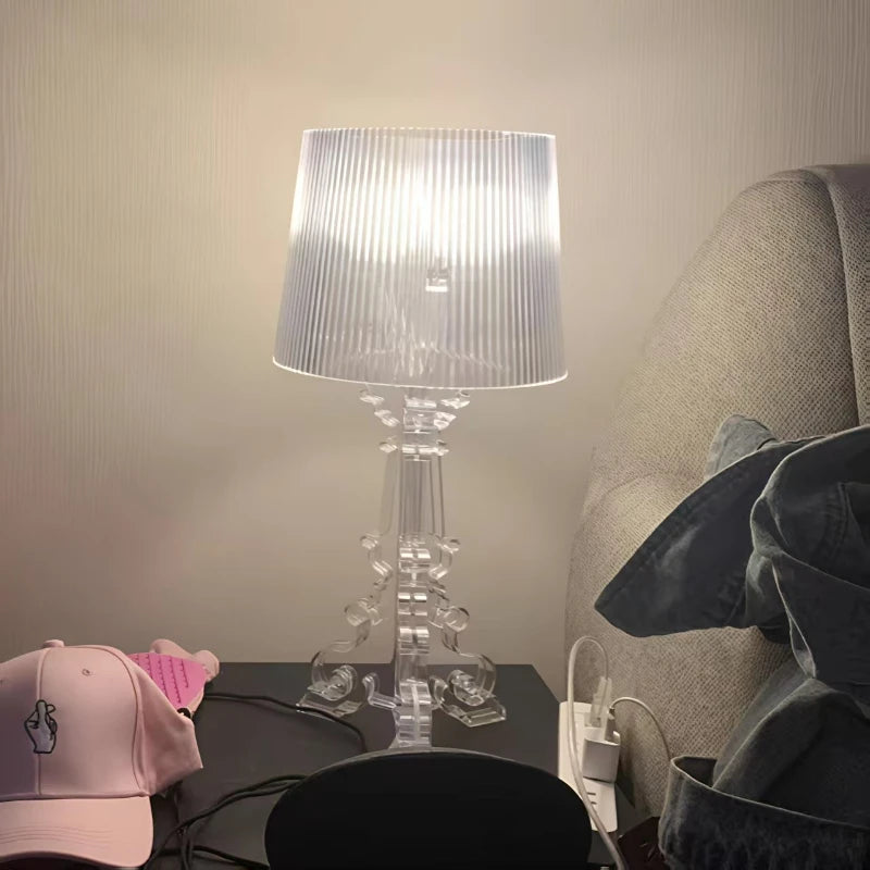 Nordic Designer Transparent White Baroque Ghost Table Lamp Bedside Sofa Lighting Decoration LED Ambient Light