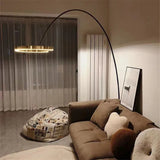 Italian arc floor lamp gold  black LED Fishing ring Light Creative Loft Living Room Bedroom Sofa Corner dinner Standing Lamp
