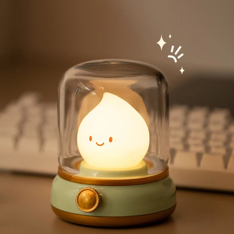 Mini Desktop LED Cute Night Lamp Creative USB Rechargeable Portable Cartoon Table Lamp For Coffee Bar Home Decors Hotel Bedroom