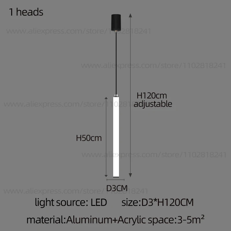 Minimalist Chandelier LED Stair Strip Lamp Duplex Building Interior Lighting Lamps Modern Dining Table Living Room Pendant Light