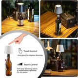 Wireless Bottle  Table Lamp Touch Control of 3 Colors and Stepless Dimming Night Lamp Suitable for Bar Wine Bottles Desk Lights