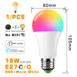 LED Smart Light Bulb, Color Changing Alexa Light, RGB Smart Lamp That Work With Alexa, E27 B22 Base,16 Million Colors, Dimmable