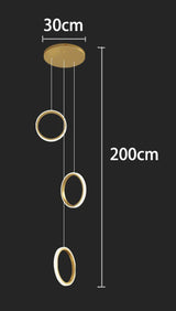 Modern Long Spiral Chandelier - Grand Staircase Pendant Lamp for High Ceilings