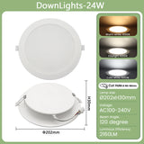 1-10PCS Recessed Round LED Downlight - 120V 220V Dual-Voltage Slim Panel Light