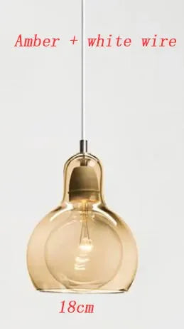 Modern Pendant Light Simple Creative Dining Room Clothing Store Flower Shop Glass Chandeliers E27 Edison Decorative Light Bulb