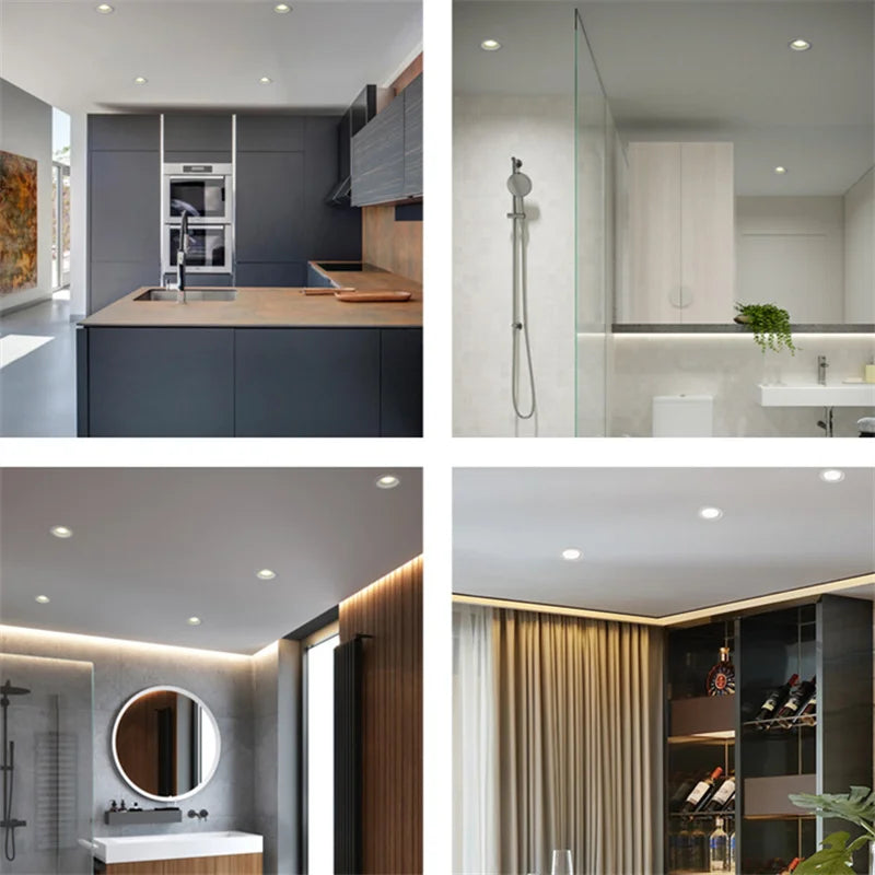 Recessed LED Ceiling Downlight IP65 Waterproof Hotel Home 10W 15W 25W 40W 55W COB Led Spot Light 110V 220V Bathroom Lighting