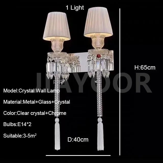 Luxury European Crystal LED Wall Lamp - Retro Decorative Sconce Light Fixture for Villa Living Room, Bedroom Bedside & Dining Room
