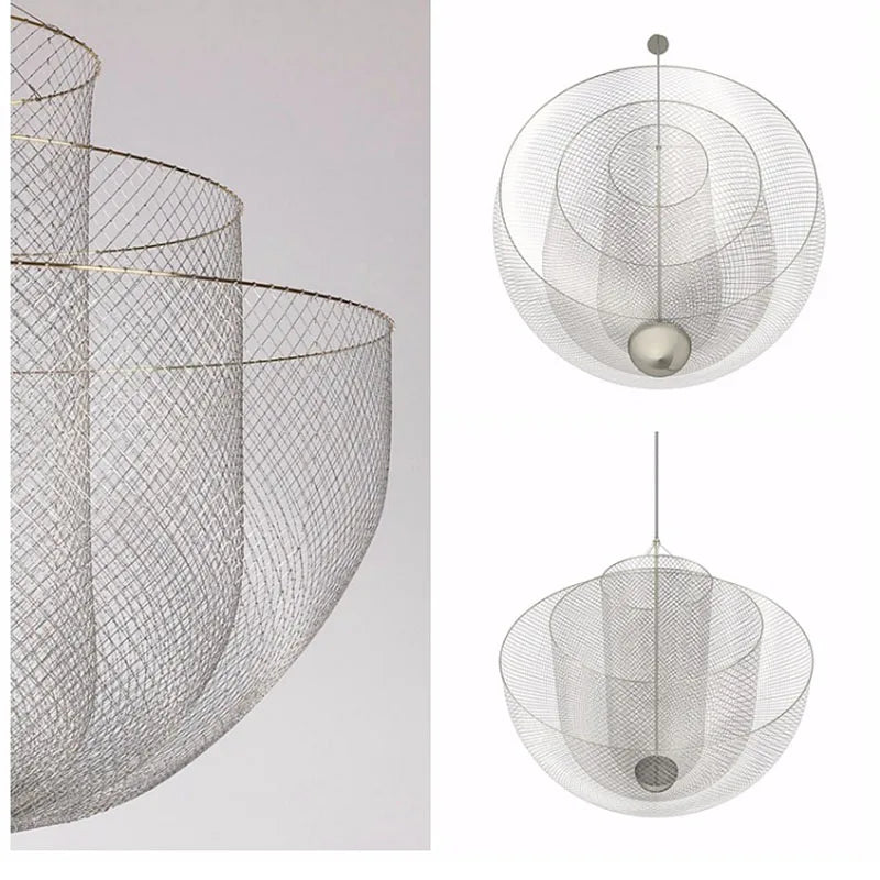 Artpad Modern Moooi Metal Grid Ceiling Chandelier Designer Chrome Meshmatic Dining Table Restaurant Led Large Hanging Lamps